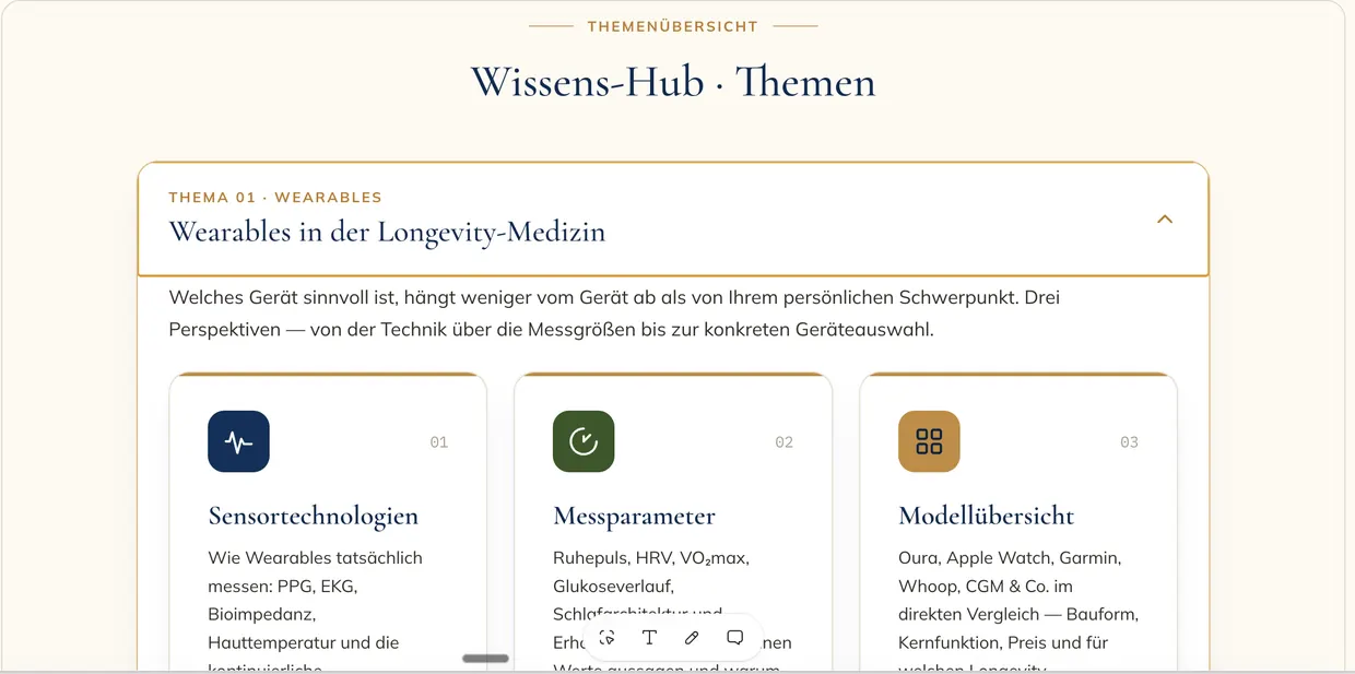 Thema 01 — Wearables in der Longevity-Medizin