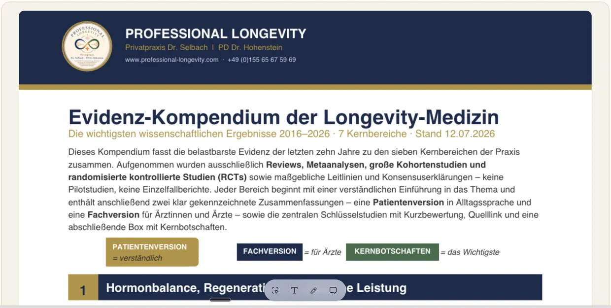 Evidenz-Kompendium der Longevity-Medizin