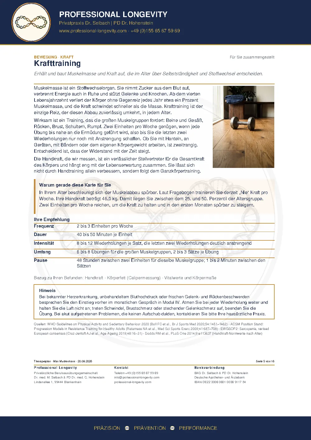 Therapiekarte aus dem Anhang des Therapieplans